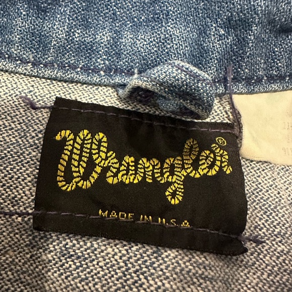 Vintage 1970s Kids Wrangler Denim Trucker Jean Jacket. Copper Logo Buttons. - Picture 6 of 14